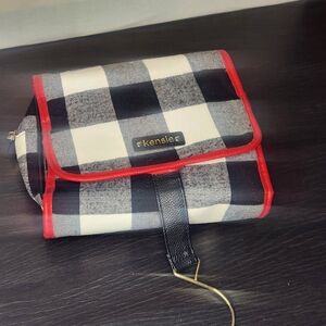 Kensie Plaid Clutch with Red Accents